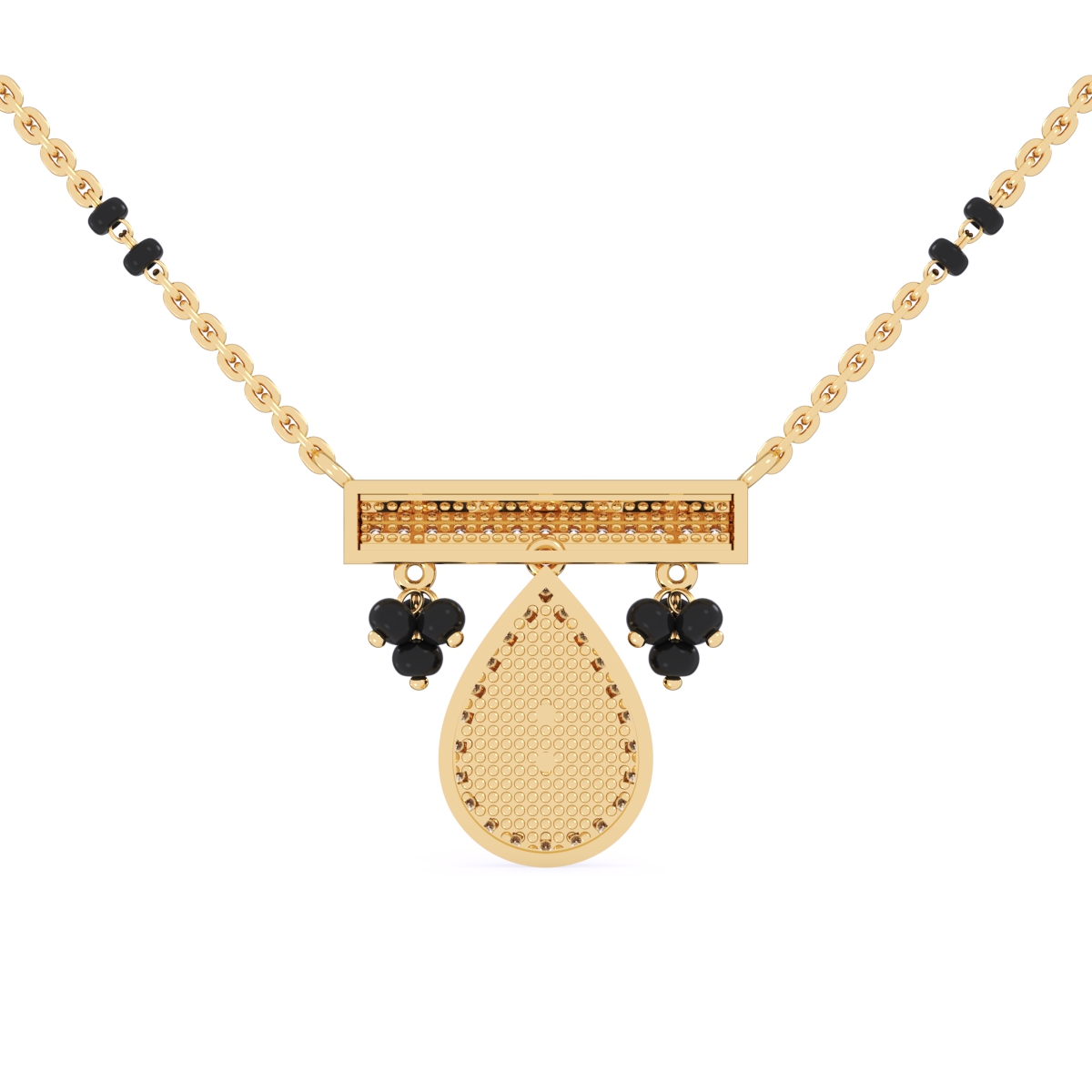 Fancy Pear Halo Diamond Mangalsutra